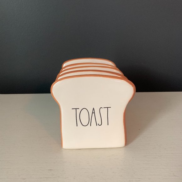Rae Dunn 4 Slice Toast Hole Ivory Magenta Ceramic Breakfast NEW - Picture 1 of 4